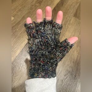 Multicolor Knit Fingerless Gloves